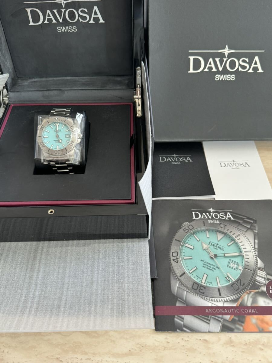 限定品！DAVOSA ダボサ ダイバーズ アルゴノーティック ターコイズブルー 161.527.40 定価 181.500円 43ミリ 300M防水 新品！ 自動巻き_画像9