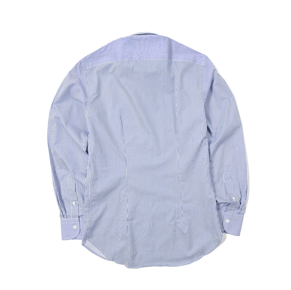 新品 2024年 春夏新作 オリアン ORIAN Slim Fit ドレスシャツ ホリゾンタルカラー 長袖 メンズストライプ ブルー 403303-41_画像4