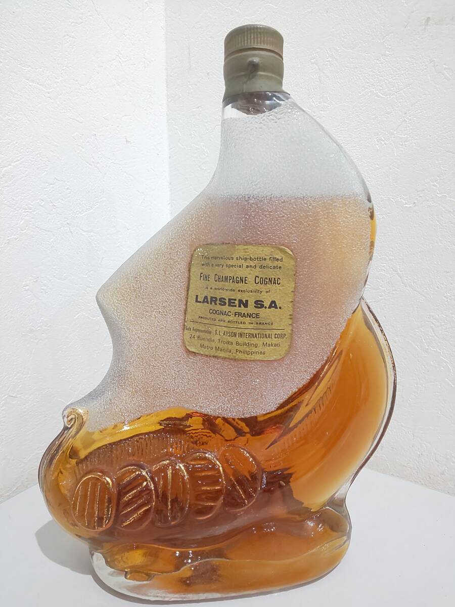 58149★LARSEN S.A. ラーセン ボトルシップ クリアボトル 古酒 洋酒 40％ 700ｍｌの画像1