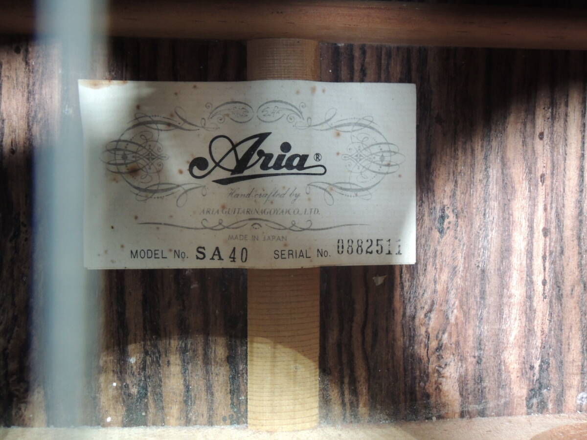 △ARIA アリア クラシックギター SA40 日本製 ソフトケース付き 弦楽器 楽器/管理8101A10-01260001_画像5
