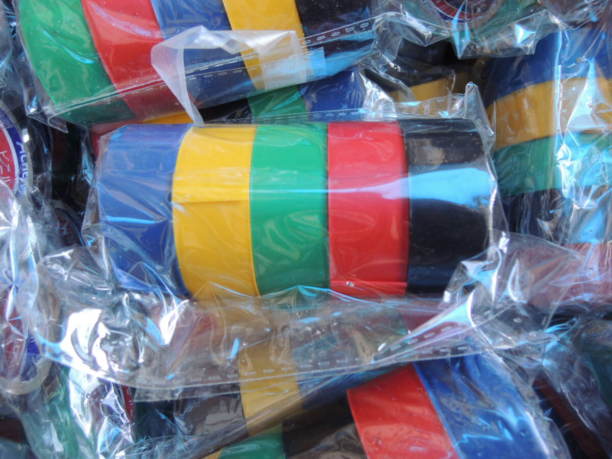未使用・長期保管品 ビニールテープ 大量まとめ 約20kg 青色/黄色/緑色/赤色/黒色 5色セット 配線工事 工作 絶縁 テープ/管理05161_画像2