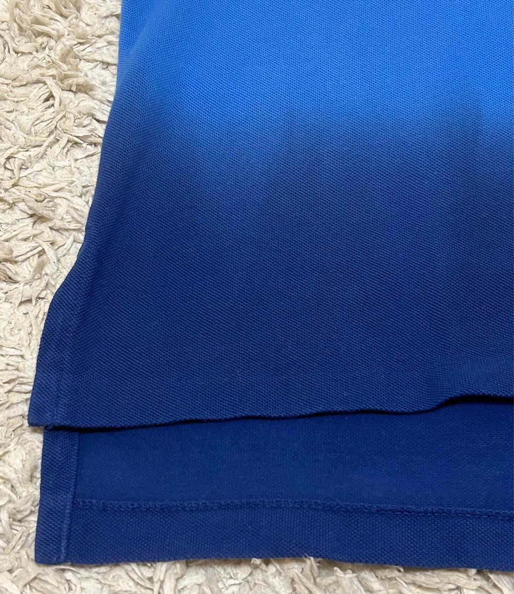 ポロ　ラルフローレン　メンズ　ゴルフウェア　ポロシャツ　半袖　ブルー　青　グラデーション　XS