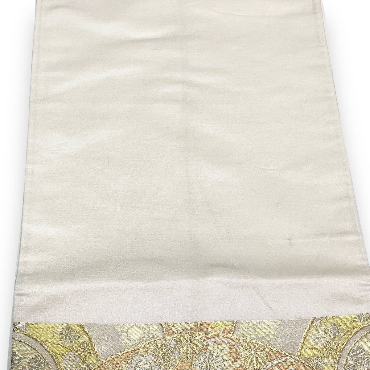 正絹 袋帯 礼装用 フォーマル 着物 イエロー　金彩　青海波