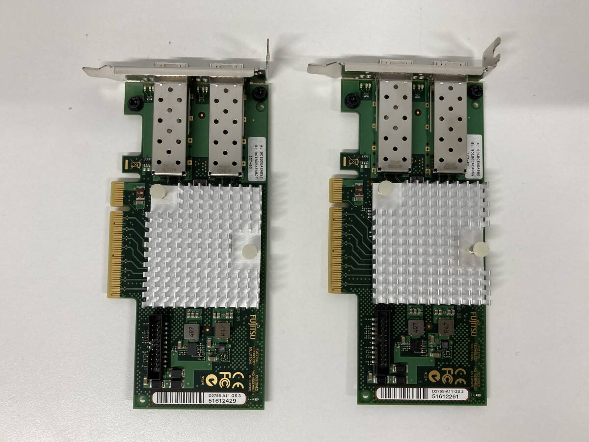 (２個セット)富士通 FUJITSU D2755-A11 2ポートx10Gb PCIe Ethernet Network Adapterの画像1