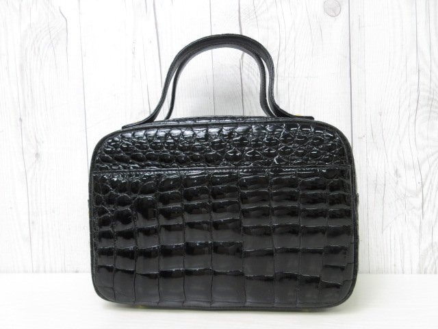  превосходный товар глянец крокодил ручная сумочка сумка чёрный 71277Y