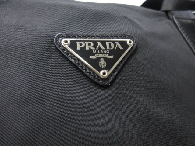極美品 PRADA プラダ テスート ボストンバッグ ハンドバッグ バッグ ナイロン×レザー×ナイロンキャンバス 黒 A4収納可 メンズ 69533の画像6