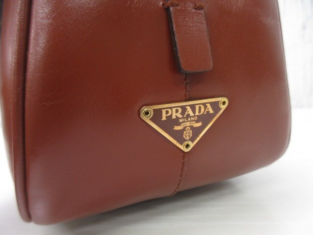 極美品 PRADA プラダ ハンドバッグ ショルダーバッグ バッグ レザー 茶 70169_画像7