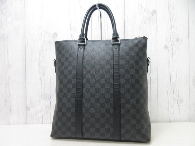 極美品 LOUIS VUITTON ルイヴィトン ダミエグラフィット アントン トート ビジネスバッグ バッグ N40000 レザー A4収納可 メンズ 71274Yの画像3