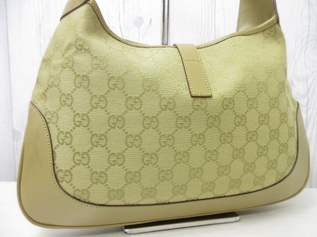 極美品 GUCCI グッチ GGキャンバス ジャッキー ハンドバッグ ショルダーバッグ バッグ キャンバス×レザー 黄土色 71429_画像10