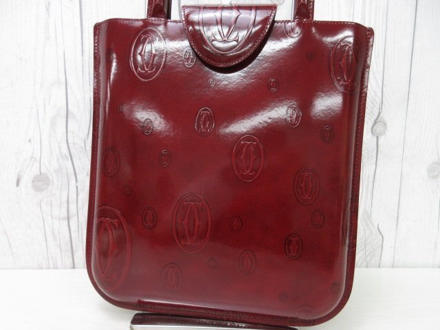  не использовался выставленный товар Cartier Cartier happy день рождения ручная сумочка сумка pa палатка кожа бордо 71414