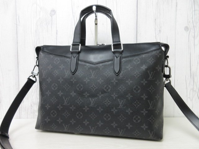 極美品 LOUIS VUITTON ルイヴィトン モノグラムエクリプス ブリーフケース エクスプローラー ビジネス バッグ M40566 黒 A4可 メンズ 71444_画像3