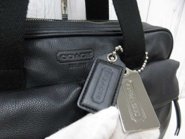 極美品 新品同様 COACH コーチ ビジネスバッグ ハンドバッグ バッグ レザー 黒 A4収納可 メンズ 71634Y_画像10