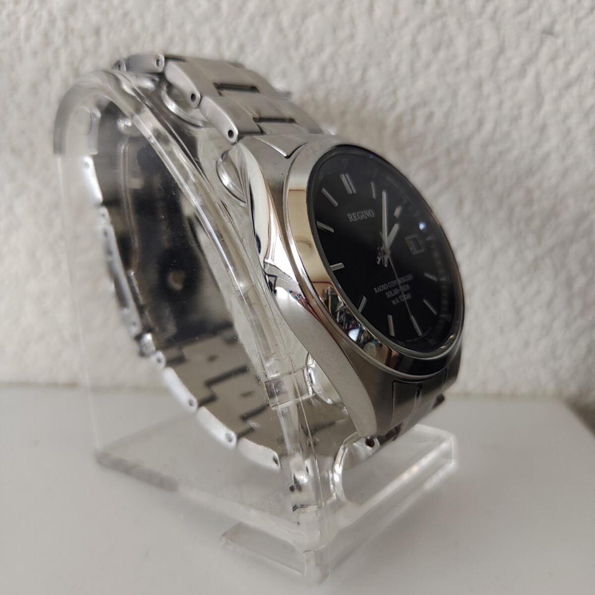 Citizen Regno men's radio wave solar stainless steel analogue wristwatch business formal gentleman waterproof 