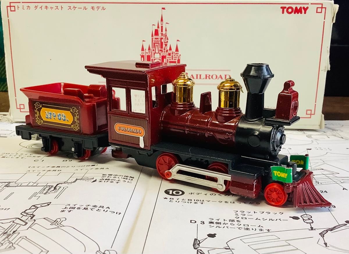 ミニカー　トミカ　東京ディズニーランド　ウェスタンリバー鉄道　コロラド号　 蒸気機関車　当時物　オリジナル トミー