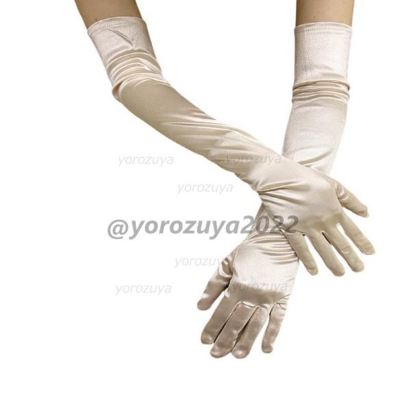 121-244-7 длинный атлас Eve человек g перчатка глянец металлик [ зеленый,F размер ] женский костюмированная игра свадебный маскарадный костюм item.2