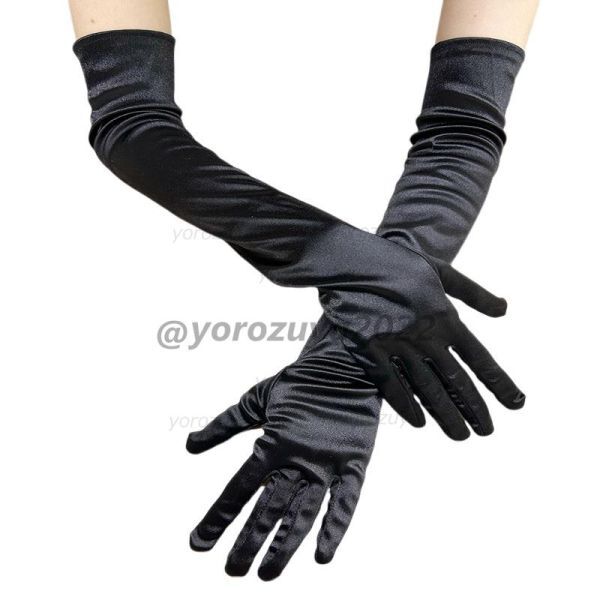 121-235-7 long satin Eve person g glove lustre metallic [ red,F size ] lady's cosplay wedding fancy dress item.1