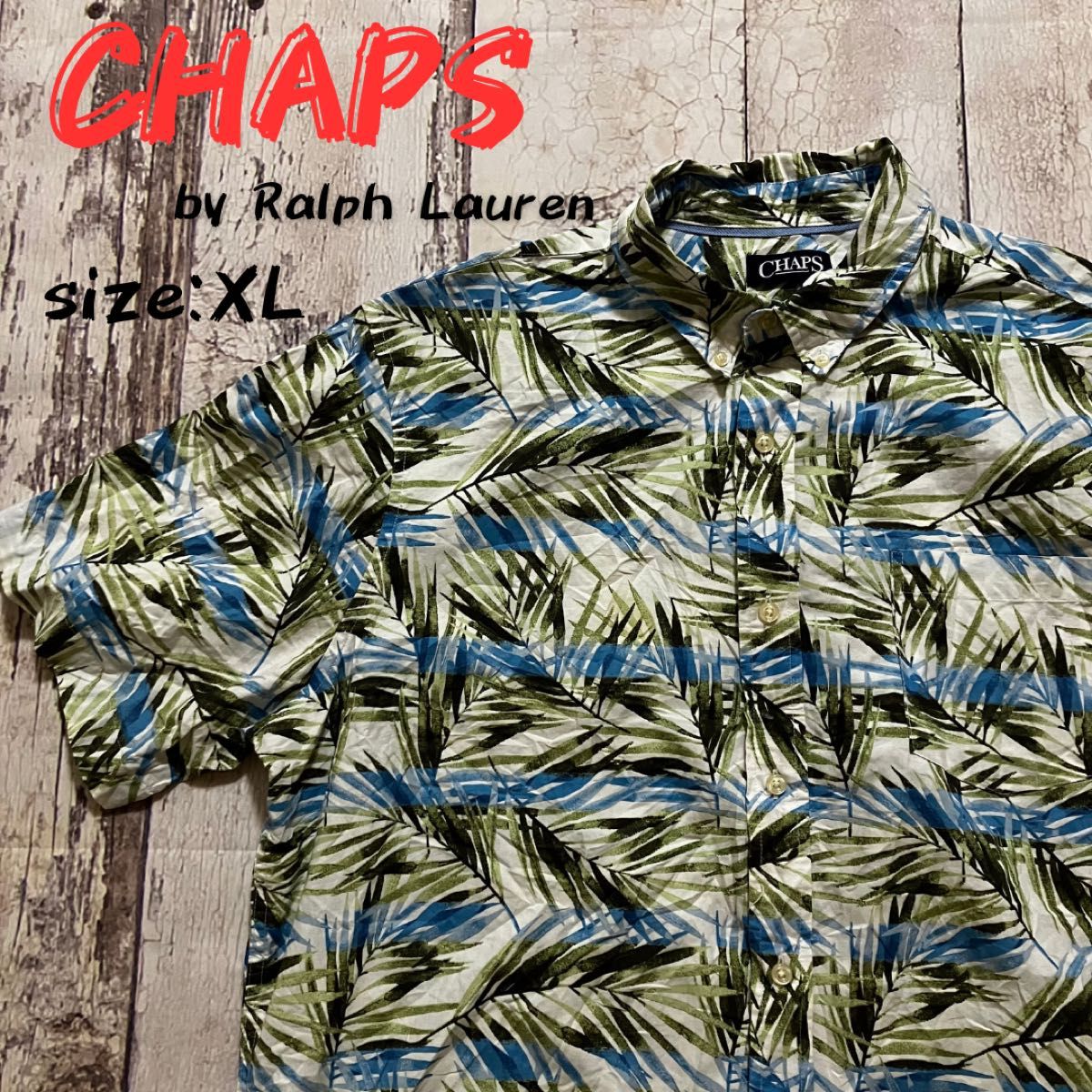 CHAPS ラルフローレン  アロハシャツ ボタンダウンシャツ XL メンズ 半袖シャツ Ralph Lauren アメリカ　古着