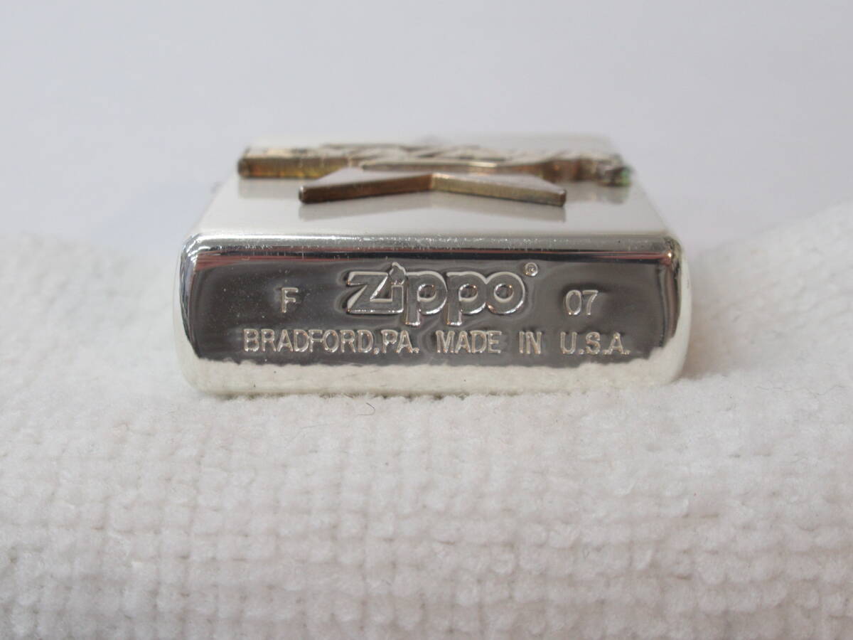 D27〇矢沢永吉 ZIPPO メタル貼り 2007年製 三面加工 ジッポー オイルライター 喫煙具の画像5