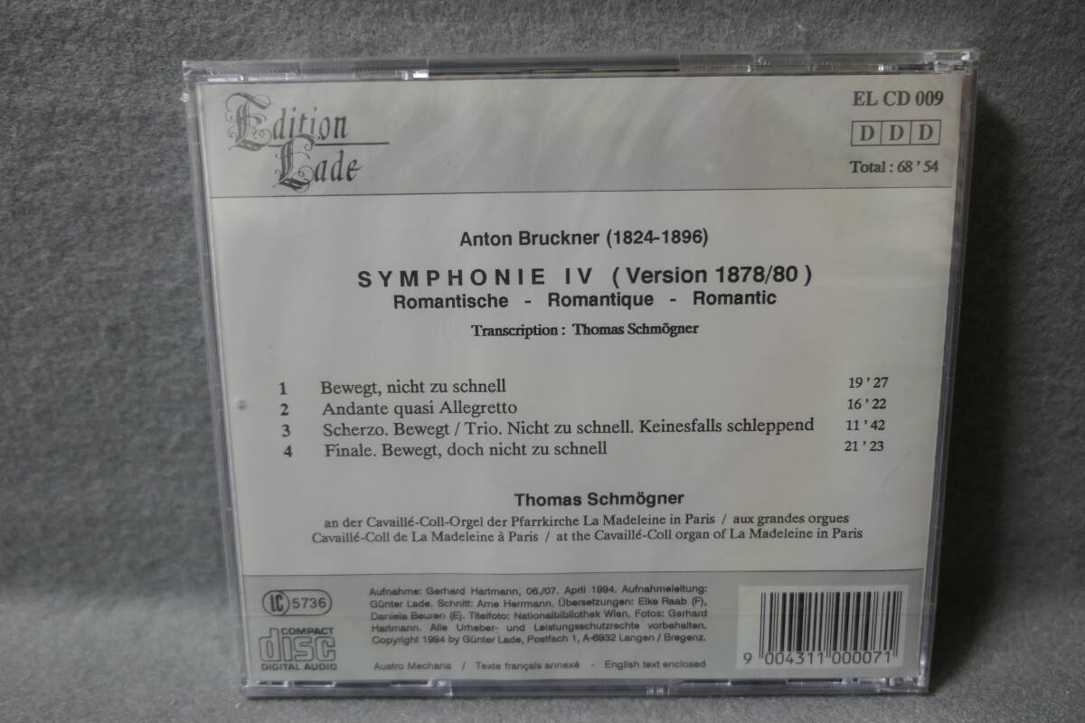 ★同梱発送不可★中古CD / 未開封 / Bruckner : Symphonie IV (VERSION 1878/80) / Romantische / Anton Bruckner / Thomas Schmgner_画像2