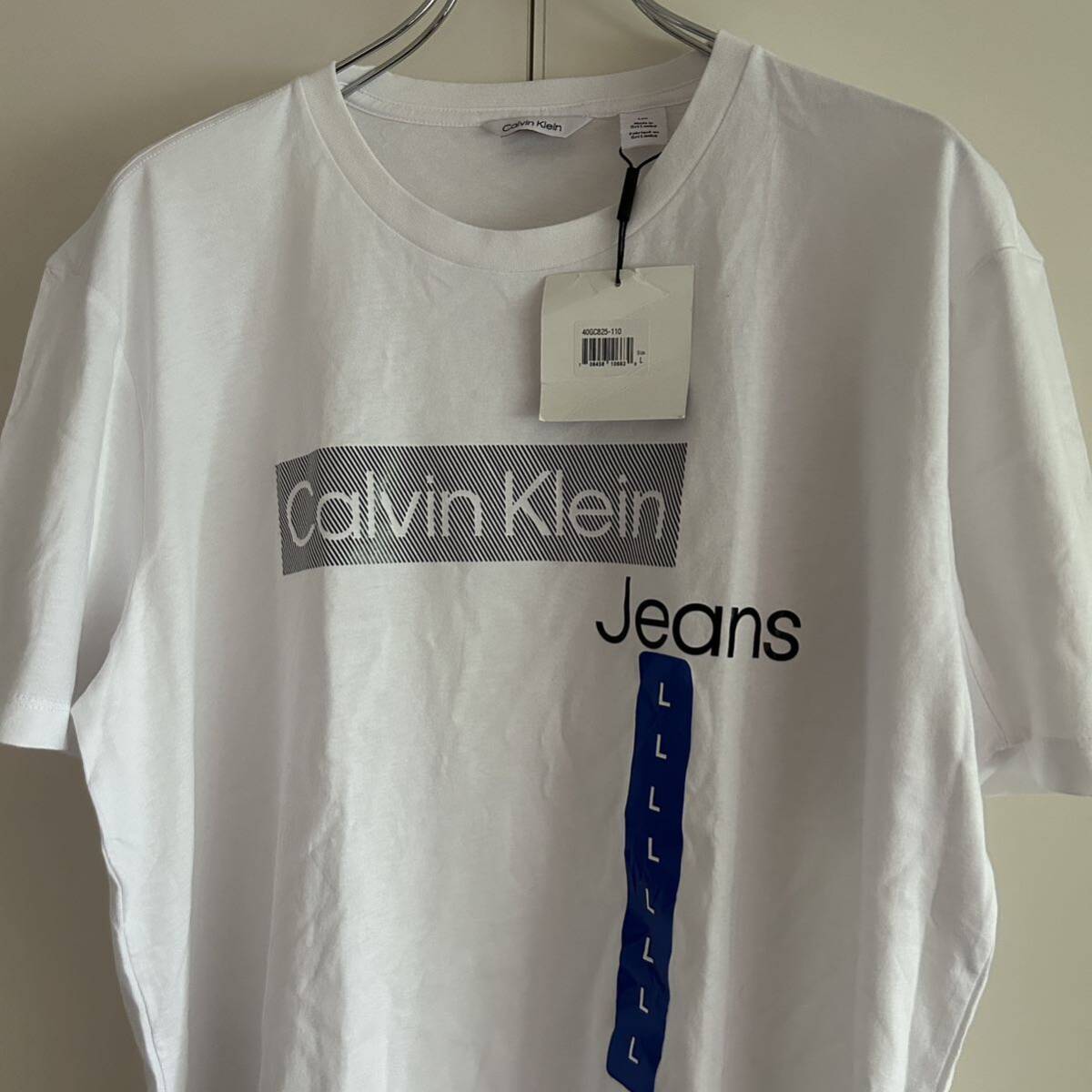 未使用 Calvin Klein Jeans カルバンクラインジーンズ ロゴTシャツ L ホワイト 白 _画像1