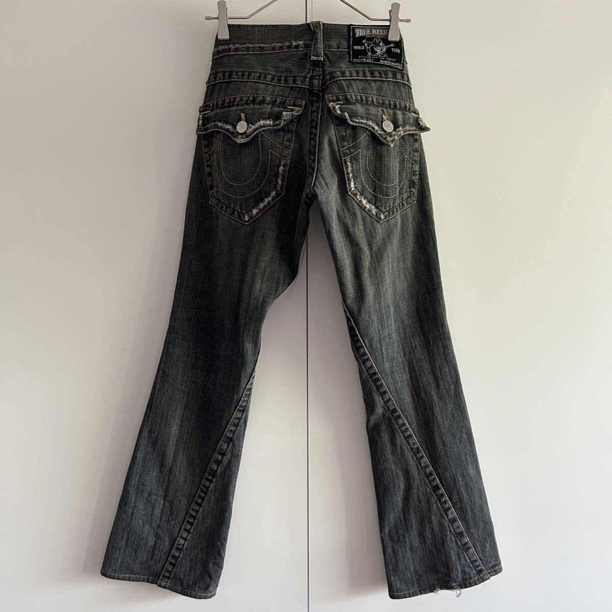 y2k TRUE RELIGION True Religion USA made JOEY black Denim jeans w30 degree used processing flair boots cut old clothes 