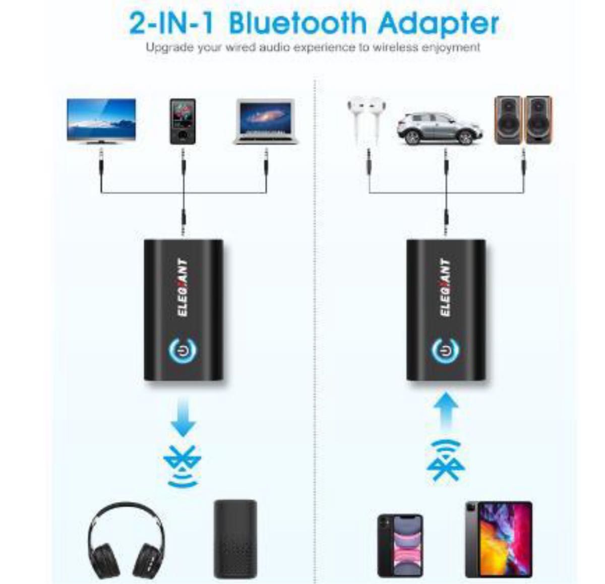 Bluetoothトランスミッター レシーバー ELEGIANT BTI-030 小型軽量