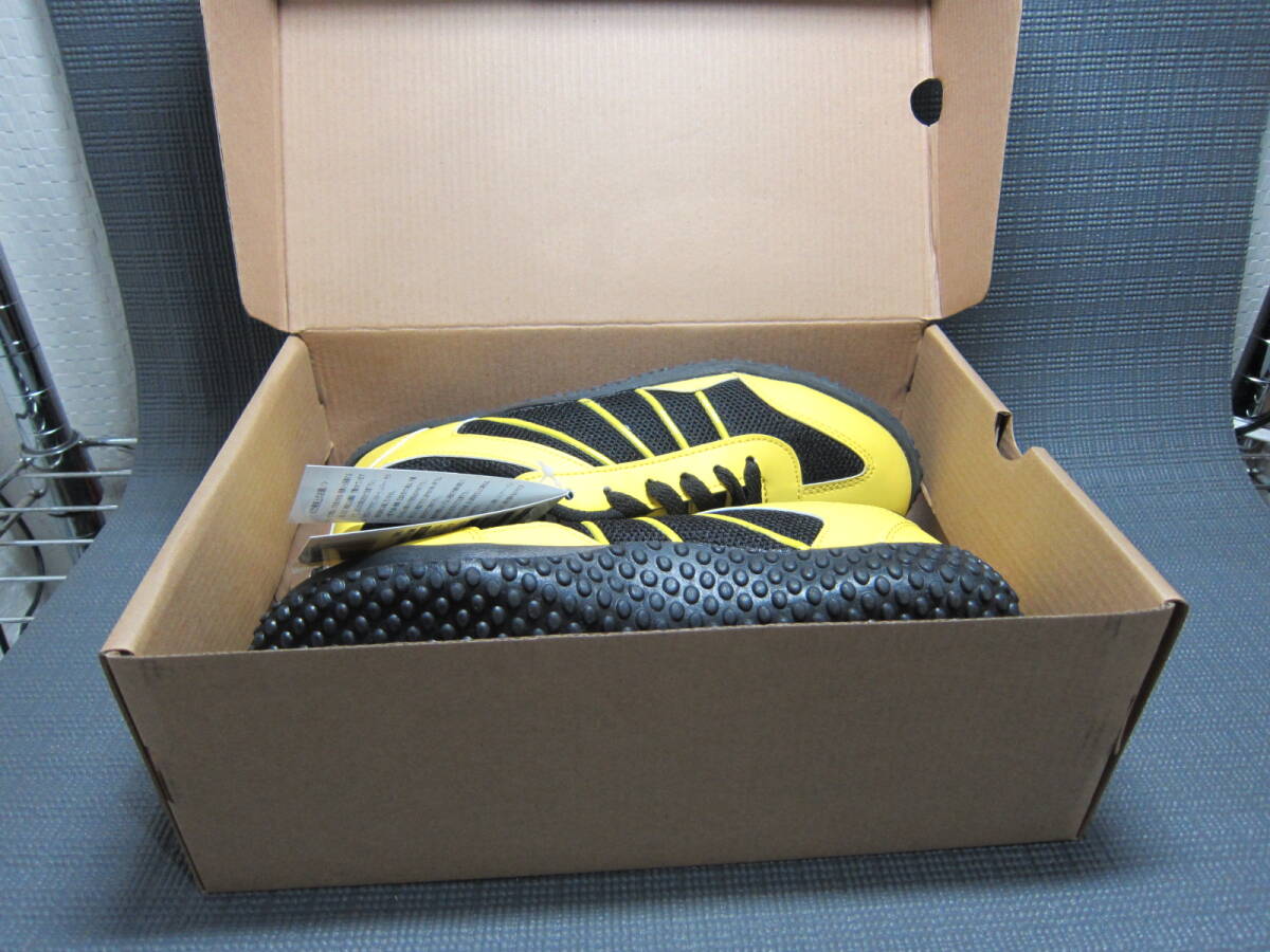  new goods box attaching GILIO SAFETY SHOESgi rio iron core entering safety shoes sneakers 24.5cm yellow color × black E2403D