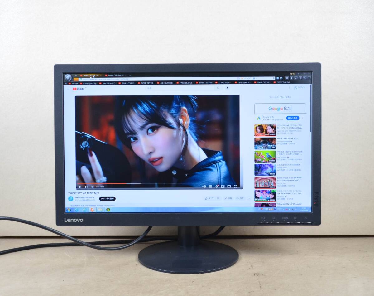 薄型　Lenovo　21.5型ワイド　T2224dA　フルHD　DP端子　IPSパネル　LED　ディスプレイ　⑤