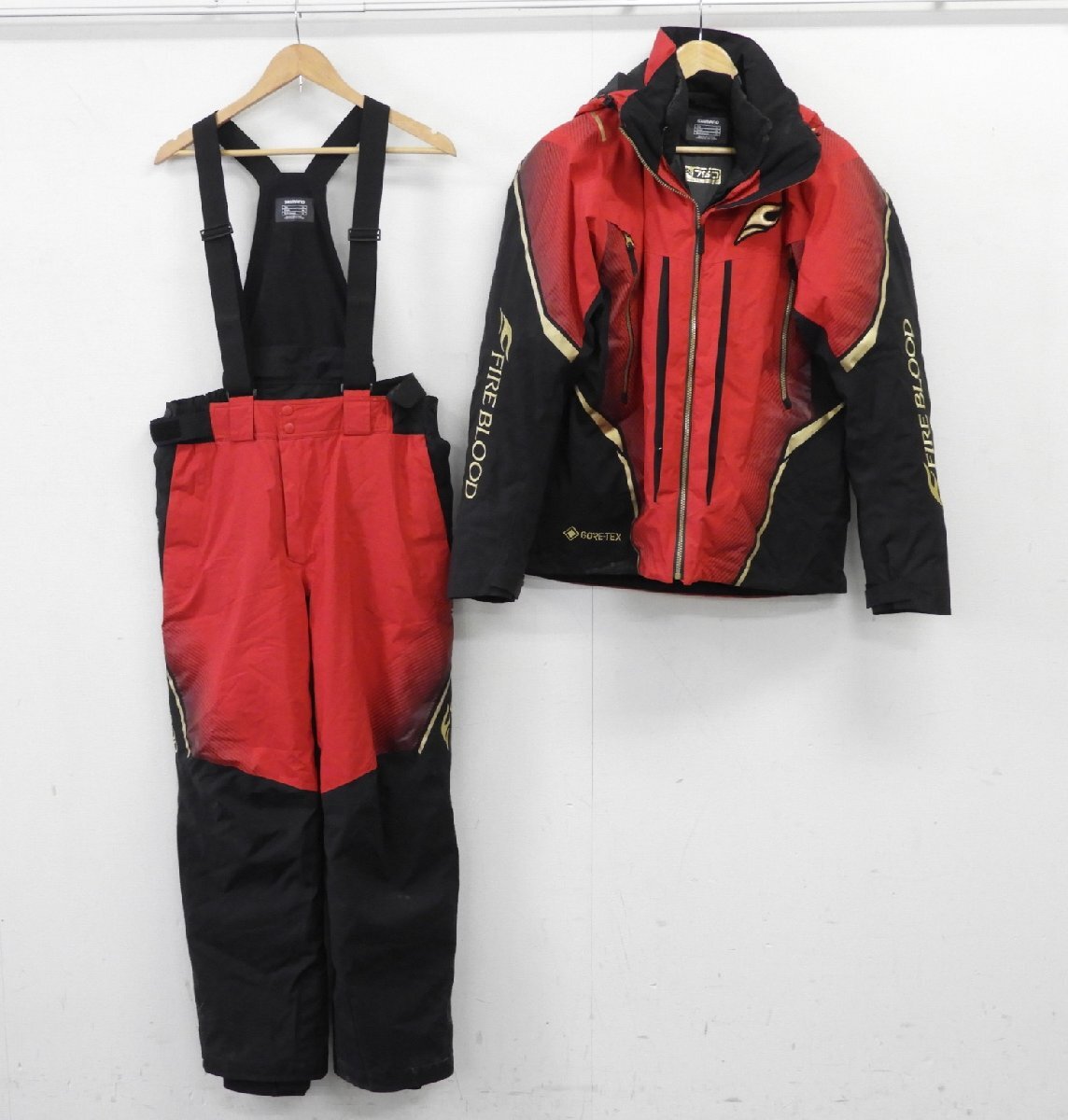 * SHIMANO Shimano RB-111U FIREBLOOD Gore-Tex теплый непромокаемый костюм Ls размер * б/у *