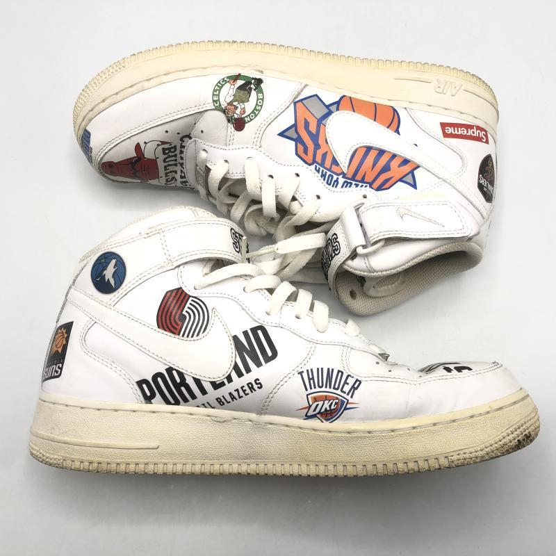 【中古】Supreme×NBA×NIKE AIR FORCE1 Mid '07 White 27.5 AQ8017-100[240010430552]_画像8