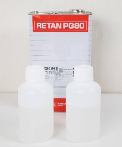 【送料無料】訳あり レタンPG80 硬化剤 800g （400g × 2本）PG80 硬化剤 3.6kg 缶 小分け 関西ペイント_画像1