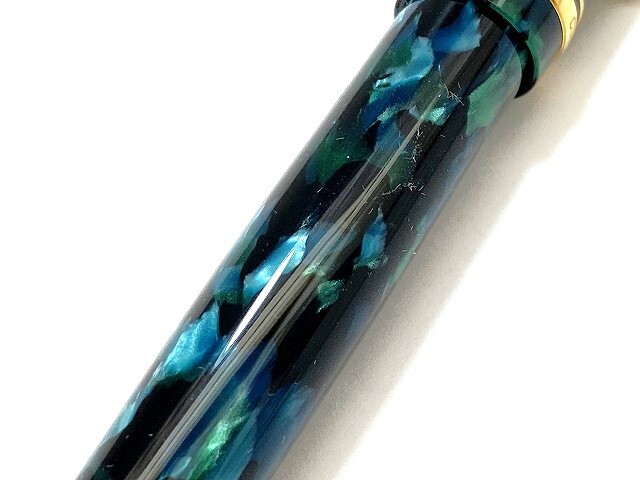 1円～ 中古 ジャンク PILOT パイロット 万年筆 CUSTOM LE カスタム レガンス グリーン 緑 マーブル ペン先14K/585 ゴールド金具 筆記具の画像6