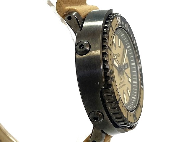 1円～ 中古 駆動OK SEIKO セイコー プロスペックス ダイバースキューバ 200m 4R36-08X0 SS 3針 ベージュ文字盤 メンズ 腕時計 自動巻きの画像3
