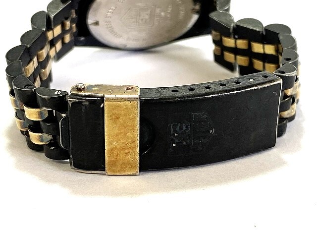 1 jpy ~ used Junk TAG HEUER TAG Heuer 1000 series Professional 200m 980.028N SS/GP black face lady's wristwatch quartz 