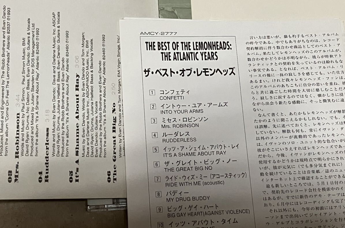 The Lemonheads レモンヘッズ The Best Of The Lemonheads The Atlantic Years 日本盤_画像4