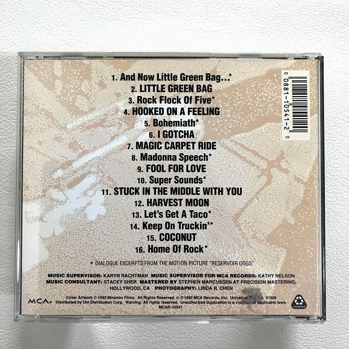 レザボアドッグス　オリジナルサウンドトラック　CD Reservoir Dogs 輸入盤　タランティーノ 監督 映画のセリフ入り