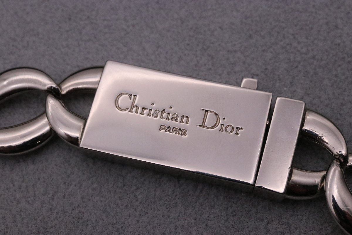 【中古美品】Christian Dior クリスチャンディオール チェーンリンク ネックレス アクセサリー CD ボックスロゴ 約60cm【漂亮】_画像2