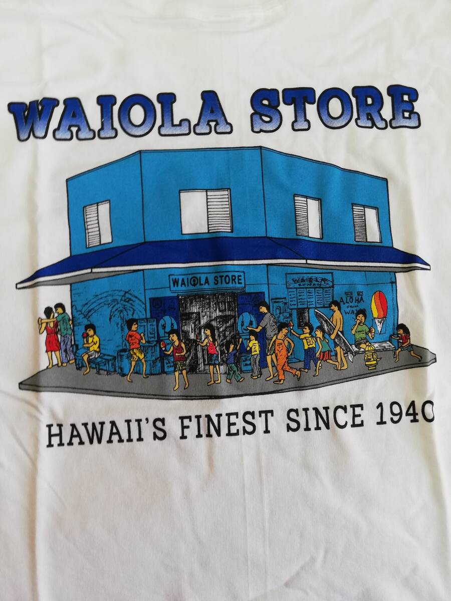 新品未使用！ハワイ ワイオラシェイブアイス 本店グラフィック キッズTシャツ 白 YSサイズ 6-8 Hawaii Waiola Shave Ice 半袖 カットソー