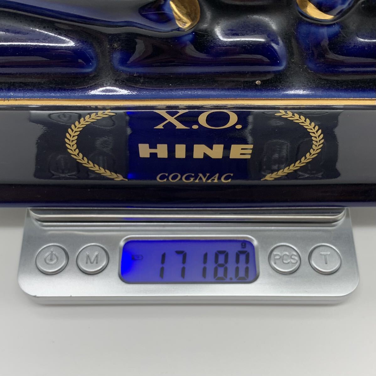 ●【売り切り】HINE（ハイン）COGNAC コニャック X.O. 陶器ボトル 重量1718.0g《未開詮》①の画像8
