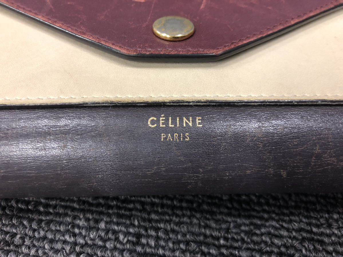 ■【売り切り】CELINE セリーヌ レザー 三つ折り 長財布 の画像4