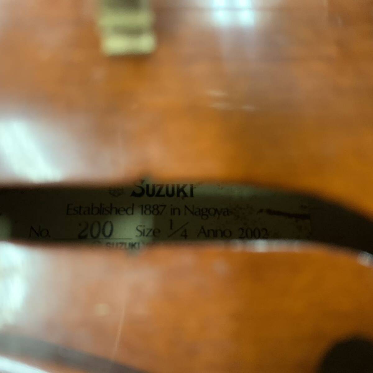▲【売り切り】SUZUKI（スズキ）バイオリン NO.200 size 1/4 Anno 2002年の画像9