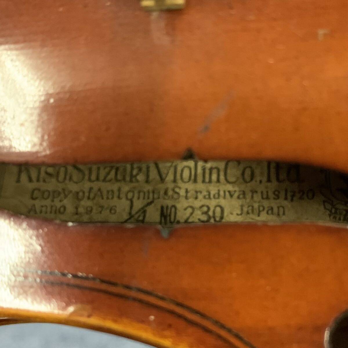 ◇【売り切り】SUZUKI（スズキ）バイオリン 1/4 No.230 ANNO 1976 ※ジャンク品の画像6