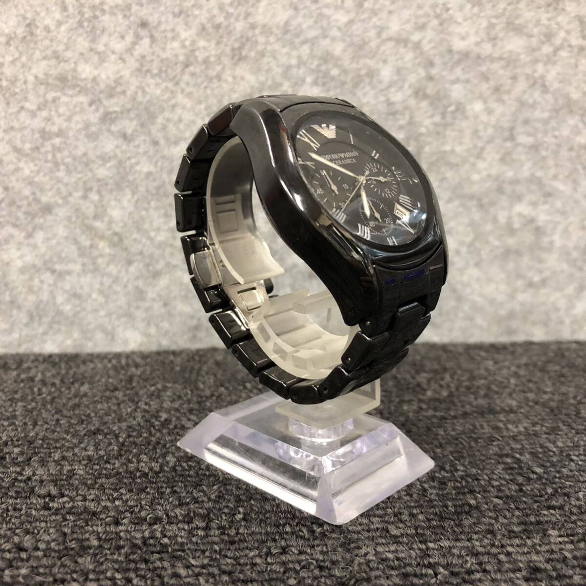 ♪【売り切り】EMPORIO ARMANI エンポリオアルマーニ CERAMICA クロノグラフ クォーツ 腕時計 AR-1400の画像4