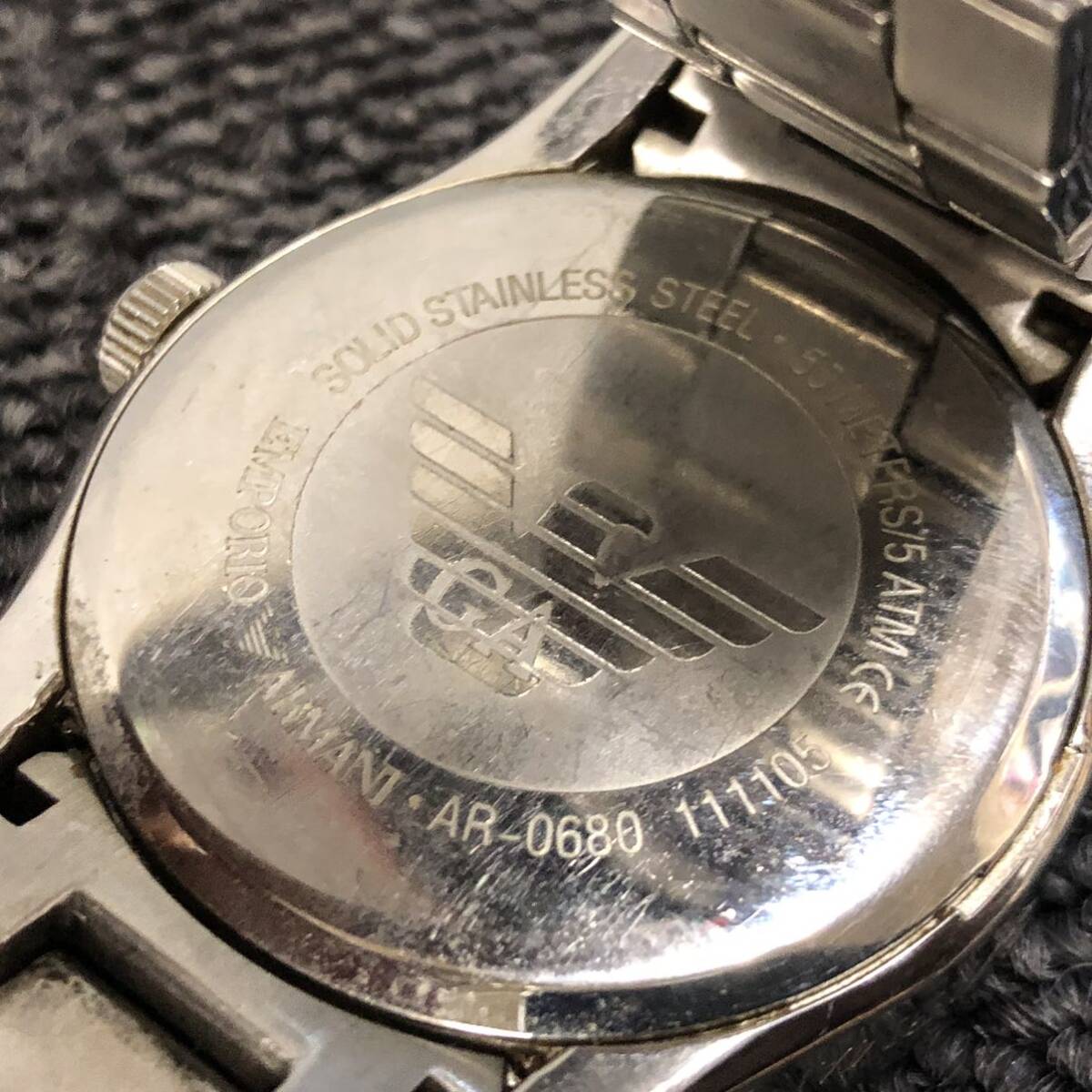 ○【売り切り】EMPORIO ARMANI エンポリオアルマーニ アナログ クォーツ 腕時計 AR-0680の画像6
