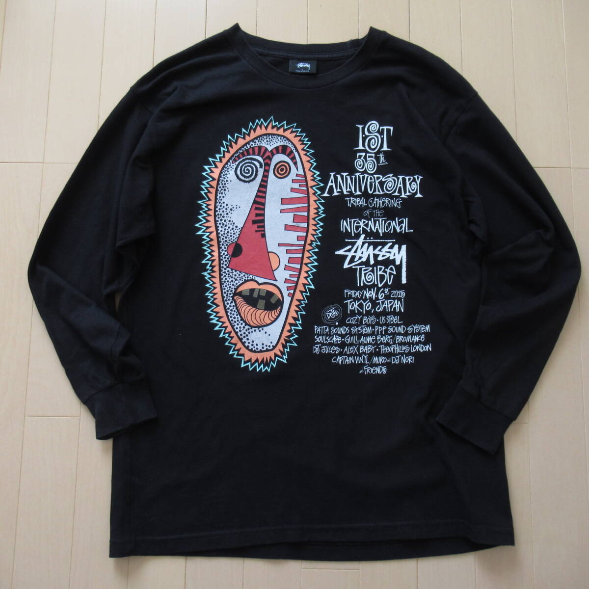 ★即決送込★L 35th anniversary 非売品 STUSSY ゾウリムシ グラフィック T-shirt Tシャツ ステューシー Tee 黒 ロングスリーブ old xl ist_画像2