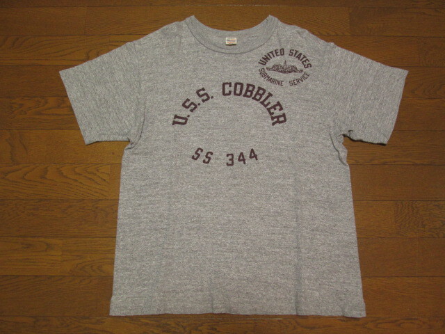 良好 WAREHOUSE ウエアハウス WARE HOUSE 4601 Tシャツ グレー M U.S.S. COBBLER SS344 ミリタリー SUBMARINE SERVICEの画像1