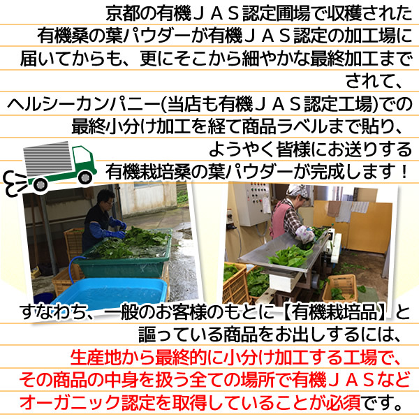 桑の葉パウダー 100g 桑の葉青汁 桑の葉茶 粉末 有機栽培 オーガニック 京都府産 国産 送料無料の画像9