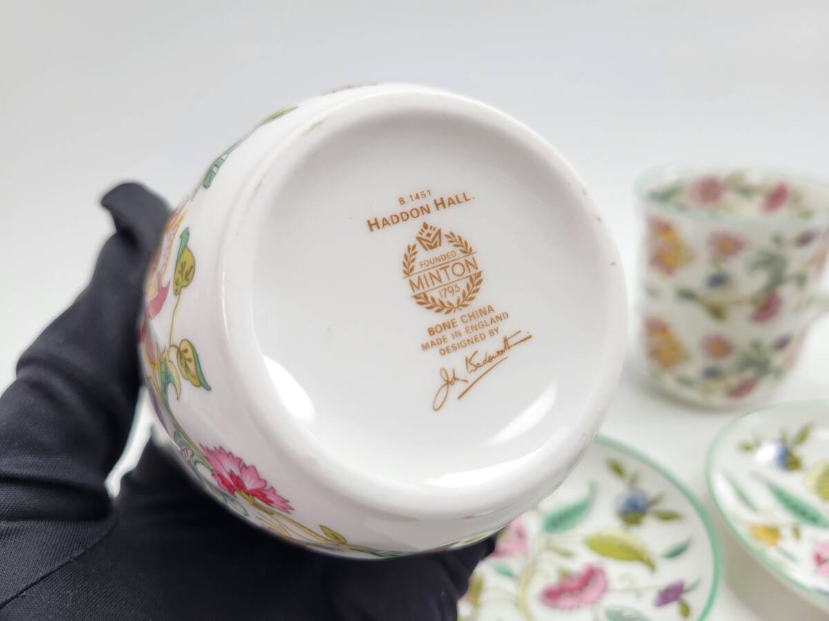 【送料無料・ヴィンテージ・ペアセット】MINTON ミントン マグカップ＆デザートプレート　ペアセット　 英国製 花柄