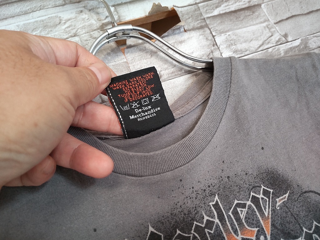 women's G779 HARLEY DAVIDSON ハーレーダビッドソン ロゴ プリント 半袖 Tシャツ S グレー_画像5