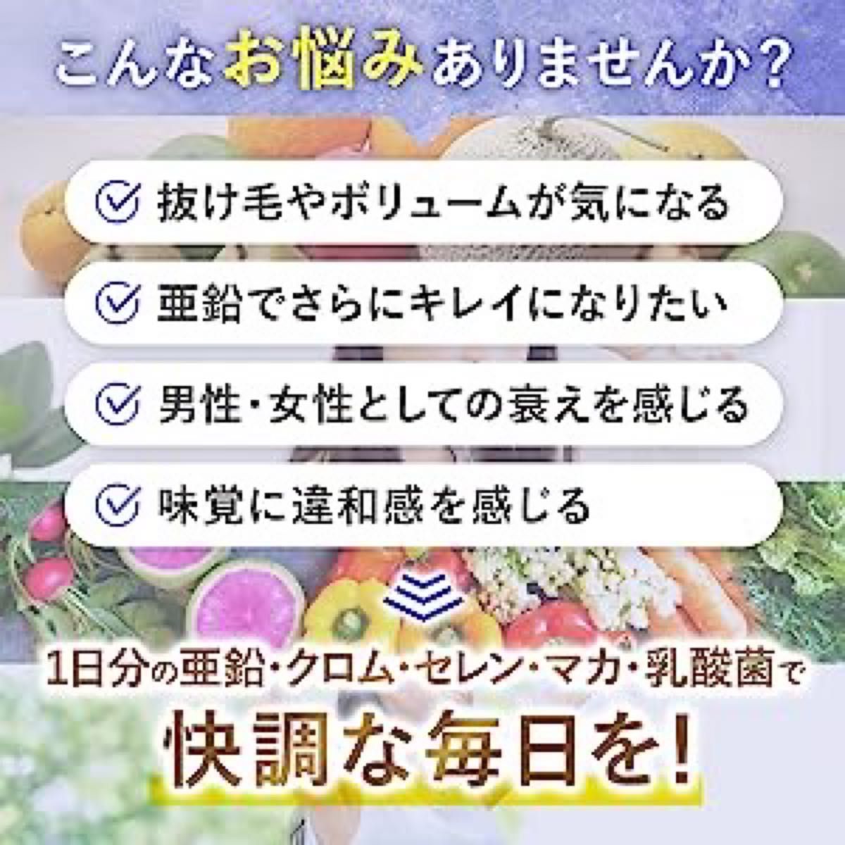 亜鉛 マカ クロム セレン 乳酸菌 120粒 60日分 栄養機能食品 国内製造 